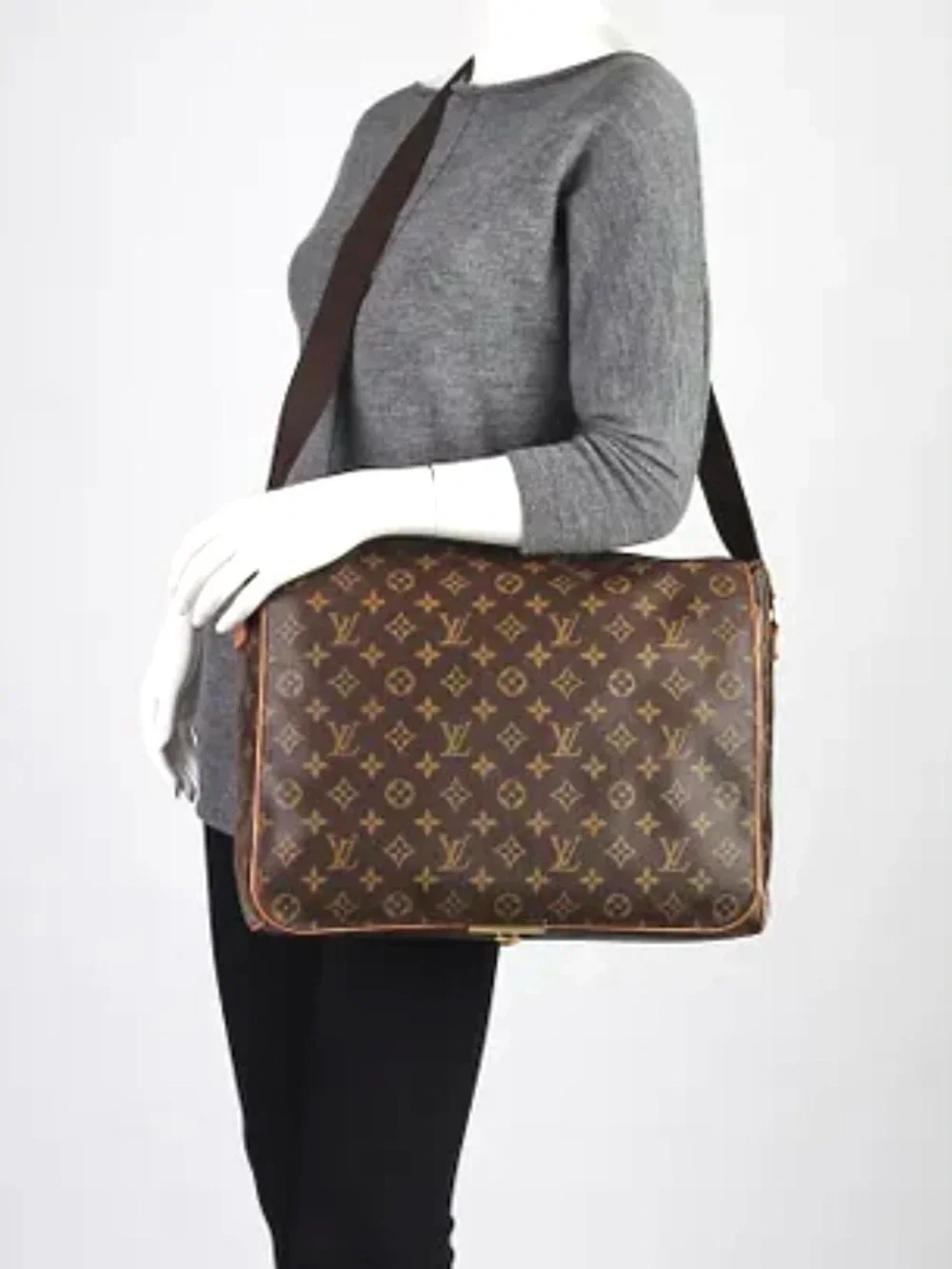 Authentic Louis Vuitton Abbesses Messenger Bag brown monogram canvas M45257 LV